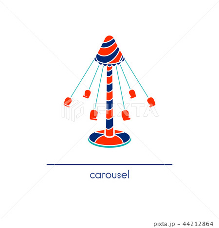 Line art Carousel. Amusement park vector icon Line art Carousel. Amusement park vector icon 44212864