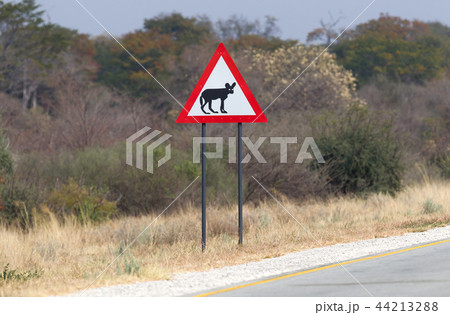 Hyena road sign 44213288