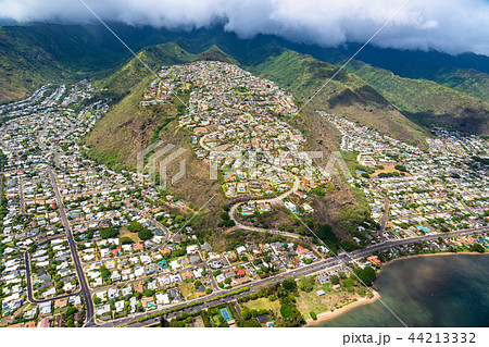 ハワイ ホノルル東部 住宅街 航空写真 の写真素材 44213332 Pixta