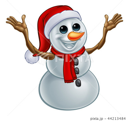 Snowman Christmas Santa Hat Cartoon Snowman Christmas Santa Hat Cartoon 44213484
