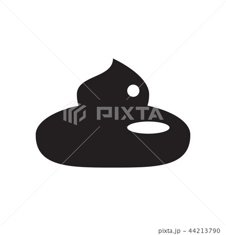 Poop shit icon black silhouette isolated on white Poop shit icon black silhouette isolated on white 44213790