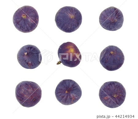 fig fruits isolated on white background.Top view. Flat lay pattern. Set or collection 44214934