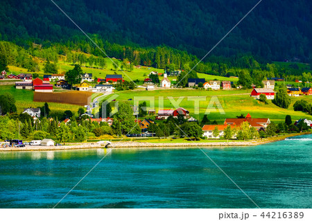 Norway fjord village landscape 44216389