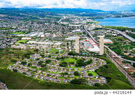 《ハワイ》ホノルル都市風景・オアフ島《航空写真》 44219144