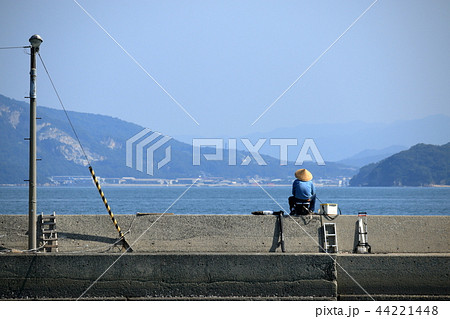 釣り日和 男木島 香川県 の写真素材