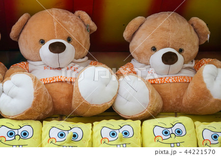 Soft toys for children on the counter of the store Soft toys for children on the counter of the store 44221570
