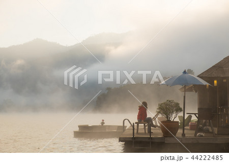 The mist in the lake in the morning. The mist in the lake in the morning. 44222485