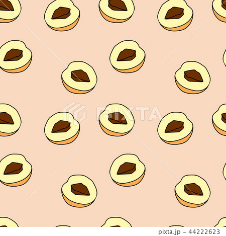 Seamless pattern of peach in cartoon style.  44222623