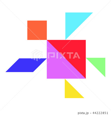 Color tangram puzzle in turtle or tortoise shape 44222851