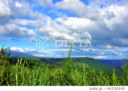 阿蘇外輪山　絶景の晴天空 阿蘇大観峰付近風景写真 Daikanbo scenery Japan 44226340
