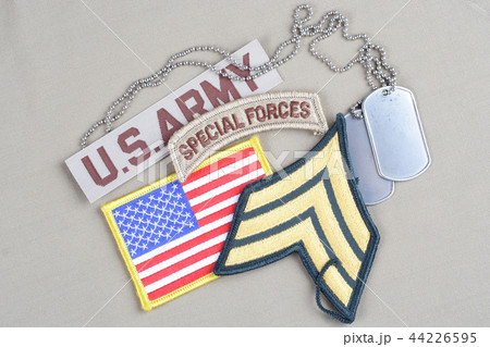 US ARMY Sergeant rank patch rank patch dog tags 44226595
