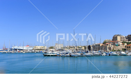 Heraklion port and venetian harbour in island of Crete, Greece 44227272