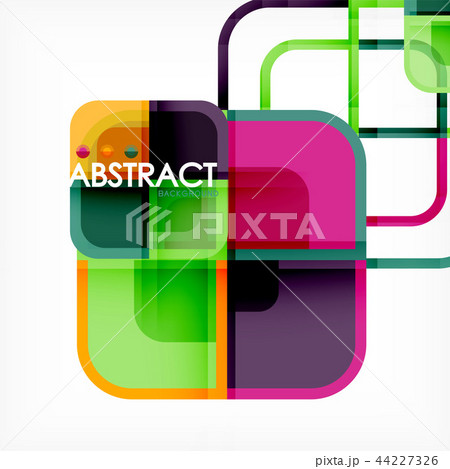 Colorful round squares modern geometric background Colorful round squares modern geometric background 44227326