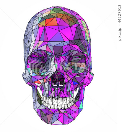 Human skull with colorful low poly surface 44227912