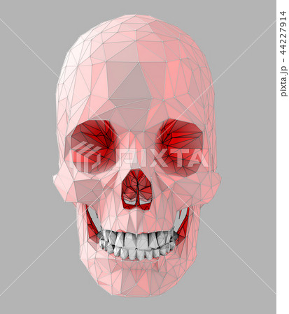Human skull with colorful low poly surface 44227914