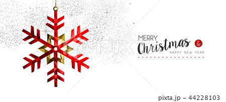 Christmas and New Year red winter snow card 44228103