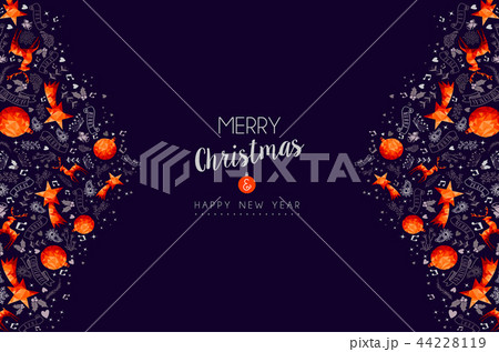 Christmas and new year low poly decoration card Christmas and new year low poly decoration card 44228119