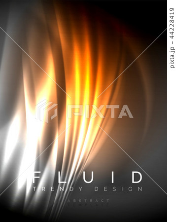 Neon glowing wave, magic energy and light motion background. Vector illustration 44228419