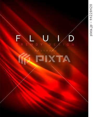 Neon glowing wave, magic energy and light motion background. Vector illustration 44228420