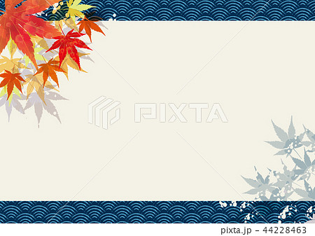 和柄 和風のイメージ背景イラスト 紅葉 年賀状 秋 お正月のイメージ バックグラウンドのイラスト素材