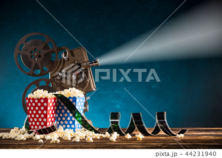 Old style movie projector, close-up. Old style movie projector, close-up. 44231940