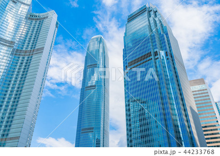 Beautiful architecture building skyscraper in hong kong city 44233768