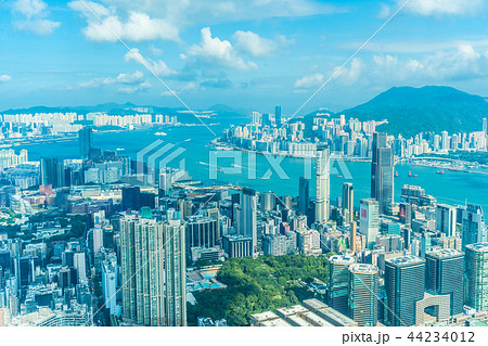 Beautiful architecture building exterior cityscape of hong kong city skyline 44234012