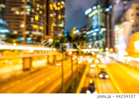 Abstract blur Beautiful architecture building exterior cityscape of hong kong city skyline 44234337