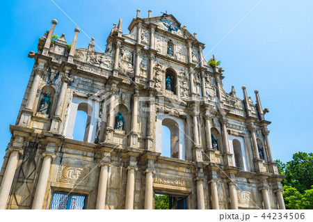 Beautiful old architecture building with ruin of st pual church Beautiful old architecture building with ruin of st pual church 44234506