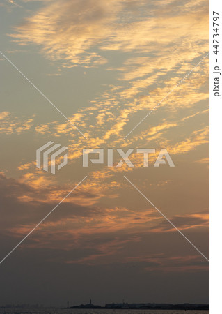 千葉県習志野市茜浜の夕焼け 44234797