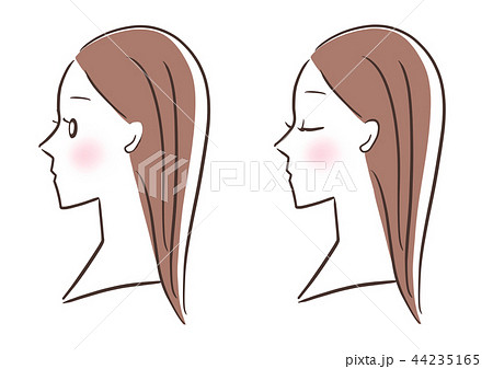 女性 横顔 セット 女性 横顔 セット 44235165