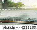 Cracked windshield view from in side car 44236165