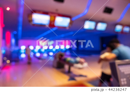 Colorful neon light in alley bowling background Colorful neon light in alley bowling background 44236247