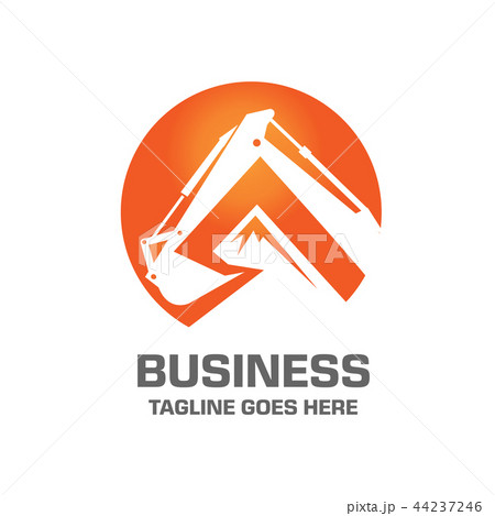 modern and elegant flat style of Excavator Design  44237246