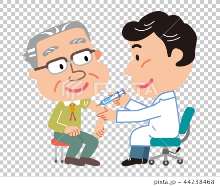 予防接種 高齢者 男性 イラスト のイラスト素材