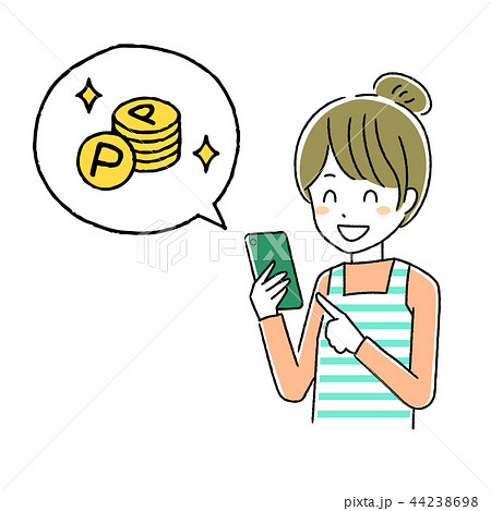 スマホを操作する若い女性 44238698