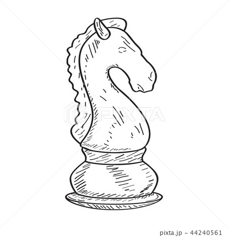 Retro sketch of a knight chess piece 44240561