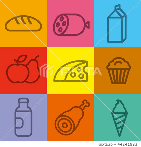 food and grocery icons 44241933