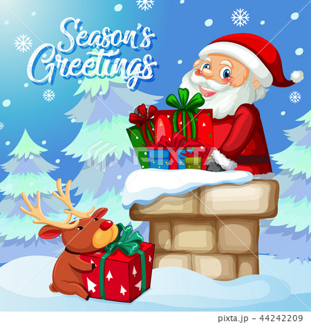 Seasons greeting santa card 44242209