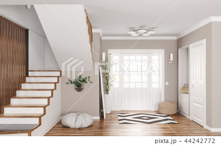 Interior of modern hall 3d rendering Interior of modern hall 3d rendering 44242772