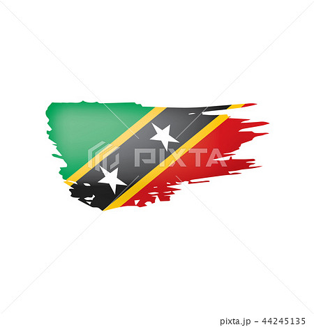 Saint Kitts and Nevis flag, vector illustration on a white background. Saint Kitts and Nevis flag, vector illustration on a white background. 44245135