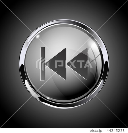 Rewind button. 3d shiny gray icon for media 44245223