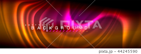 Neon glowing fluid wave lines, magic energy space light concept, abstract background wallpaper 44245590