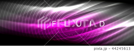Neon glowing fluid wave lines, magic energy space light concept, abstract background wallpaper 44245613