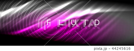Neon glowing fluid wave lines, magic energy space light concept, abstract background wallpaper 44245616