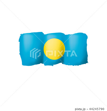 Palau flag, vector illustration on a white background. Palau flag, vector illustration on a white background. 44245790