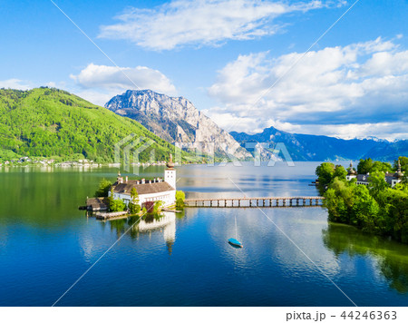 Gmunden castle aerial view 44246363