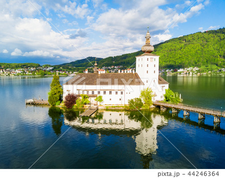 Gmunden castle aerial view 44246364