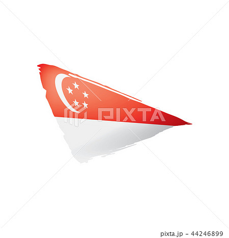 Singapore flag, vector illustration on a white background Singapore flag, vector illustration on a white background 44246899