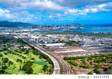 《ハワイ》ホノルル国際空港・オアフ島《航空写真》 44247495